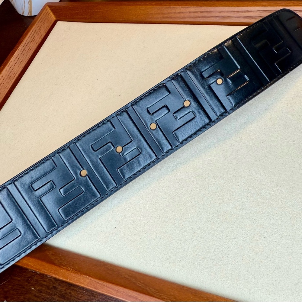 EUC FENDI Calfskin F is Fendi FF 1974 Embossed Belt - Picture 8 of 10